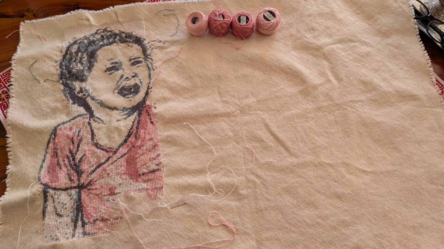 32. Crying girl in red [$2000]