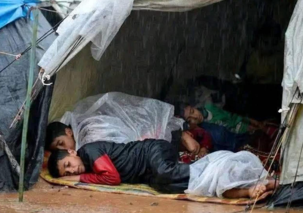 73. Sleeping in tent in the rain [$2000]